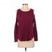 Express Tank Top Burgundy Print Cold Shoulder Tops - Women's Size X-Small