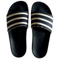 Adidas Shoes | Adidas Navy Blue Three Stripe Slides Size 9 | Color: Blue/White | Size: 9
