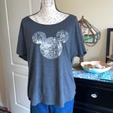 Disney Tops | Disney Mickey Mouse Disco Ball T-Shirt | Color: Gray/Silver | Size: Xl