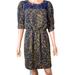 Jessica Simpson Dresses | Jessica Simpson Paisley Gold And Blue Knee Length Dress Sz 6 Elastic Waist | Color: Blue/Gold | Size: 6