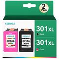 KEENKLE 301XL 301 XL Cartridges Replacement for 301 Printer Cartridges 301XL Multipack for Deskjet 2540 3050 2050 2544 2620, for Envy 4500 5530 4630 4504 4632 4502 (Black, Colour)