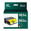 HALLOLUX 3YP35AE 963XL High Yield Replacement Ink Cartridge,Black/Cyan/Magenta/Yellow,for HP 963XL 963 XL OfficeJet Pro 9010 9012 9013 9020 9014 9022 9025 9019 9015 9018 9016 9018 9026 9028 (4 Pack)