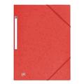 OXFORD Pack of 50 3 Flap Top File + A4 Elastic Band Card Wallets Red