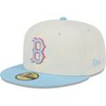 Men's New Era Cream/Light Blue Boston Red Sox Spring Color Two-Tone 59FIFTY Fitted Hat