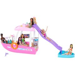 Puppen Fahrzeug BARBIE "Barbie Traumboot mit Pool und Rutsche inkl. Barbie Zubehör" Puppenausstattungen rosa Kinder Barbie