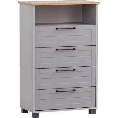 Garderobenschrank SCHILDMEYER "Jelda", grau (platingrau, eichefarben), B:62,4cm H:102,0cm T:34,1cm, FSC-zertifizierter H