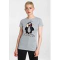 T-Shirt LOGOSHIRT "Der kleine Maulwurf" Gr. L, grau (grau, meliert) Damen Shirts T-Shirts