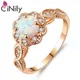 CiNily-Bague en opale avec Cz plaqué or rose pour femme bijoux fantaisie bague de mariage vente