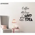 JOYRESIDE – autocollant Mural café est toujours bon thé citation mots décor en vinyle intérieur