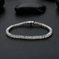 Bracelet de tennis en argent regardé 100% moissanite simulée breloque diamant or blanc 18 carats