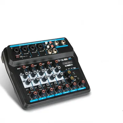 Mini table de mixage audio DJ console de son 6 canaux alimentation fantôme 48V avec Bluetooth