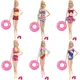 NK – maillot de bain pour poupée Barbie vêtements de plage Bikini maillot de bain + pantoufles +