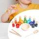 Jouet Montessori de comptage et de correspondance des couleurs pour enfants Ikin arc-en-ciel