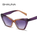 SHAUNA Cat Eye Women Sunglasses Fashion Gradient Shades UV400 Men Retro Polygon Orange Purple Sun