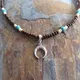 Collier de perles en bois turquoise pour hommes oeuvre de bœuf