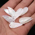 Pendentif en nacre naturelle en forme de feuille d'eau douce pour femmes 4 pièces breloque perles