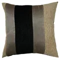 Juste de coussin Jacquard à rayures en chenille noire classique taie d'oreiller décorative housse