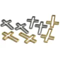 Breloques croix religieuse en acier inoxydable connecteurs de Bracelet boucles d'oreilles plaqué
