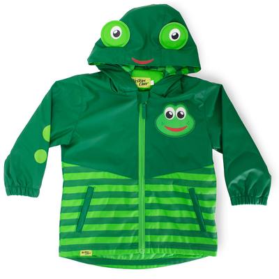 Western Chief Boys' Fritz Raincoat (Size 3T) Green/Frog, Synthetic