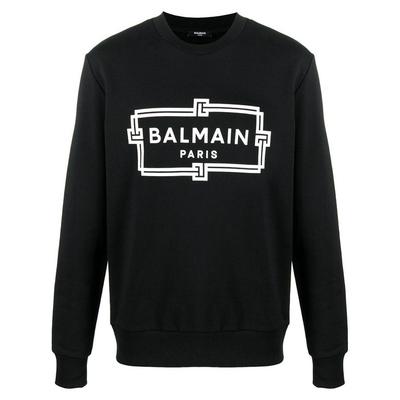 Box Logo Print Sweatshirt - Black - Balmain Sweats