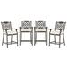 mondawe Cast Aluminum Diamond-Mesh Curved 21" Patio Bar Stool w/ Cushion in Brown | 41 H x 27 W x 23.7 D in | Wayfair MO1027BE