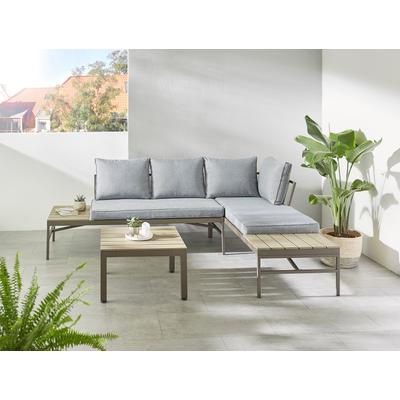 Gartenlounge-Set KONIFERA "Badalona", braun (braun, braun, dunkelbraun), Sitzmöbel-Sets, 2 Sofa mit Rückenlehne+Ablagefläche, verschiedene Stellmöglichkeiten, Topseller Image