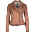 Gipsy Damen Lederjacke im Biker-Look (S, Camel)