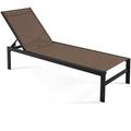 Ebern Designs Kinnas 66.5" Long Reclining Single Chaise Metal in Brown | 39.5 H x 25 W x 66.5 D in | Outdoor Furniture | Wayfair