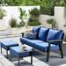 Ovios 3 Piece Outdoor Furniture All-Weather Patio Conversation Set Wicker Sectional Sofa with 5 Cushions