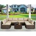 Haverchair 7 Pieces Patio Rattan Wicker Outdoor Furniture Sectional All-Weather Sofa 7-Piece Conversation Set with Cushions