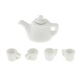 1:12 Dollhouse Porcelain China Tea Set DIY Scene Collection Beautiful Chinese Style Teapot Decoration for Desktop Photo Props