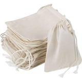 20 Pcs Drawstring Bags Natural Unbleached Cotton Straining Herbs Cheesecloth Bags Coffee Tea Brew Bags Soup Gravy Broth Stew Bags Bone Broth Brew Bags Spice Bags 4 x 3 Inches