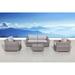 Living Source International LSI 5 Piece Rattan Sofa Seating Group with Cushions Mixed Grey