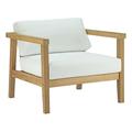 Ergode Bayport Outdoor Patio Teak Armchair - Natural White