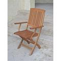 International Caravan Royal Tahiti Folding Arm Chairs-Color:Brown Stain Material:Balau Wood Number of Items:Set Of 2