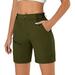 YuKaiChen Women s Hiking Cargo Shorts Quick Dry Active Golf Shorts Summer Travel Shorts with Zipper Pockets Water Resistant ArmyGreen XXL
