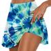 RQYYD Clearance Tennis Skirts for Women High Waisted Athletic Golf Skorts Skirts Leopard Tie Dye Pleated Workout Sports Yoga Skirt(8#Blue XXL)