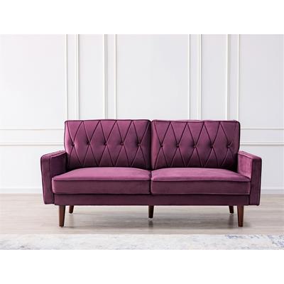 Feemster 69.3" Wide Velvet Tufted Cushion Back Sofa