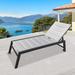 Outdoor Chaise Lounge Chair 5-Position Adjustable Aluminum on wheels