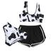 NECHOLOGY Girls Swimsuits Size 10 Baby Girl Cow Print Suspender Swimwear Shorts 3PCS Summer Bikini Bathing Suit Girls 11 12 Swimwear Black 11-12 Years