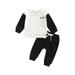 Calsunbaby Infant Toddler Baby Boy Fall Spring Outfits Letter Pullover Sweatshirt Long Sleeve T-Shirt Top Pants Clothes Set 12-18M
