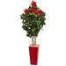 5.5â€™ Hibiscus Artificial Tree in Red Tower Planter