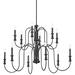 Kichler Karthe 42" Wide Black 2-Tier Bent Arm Candelabra Chandelier