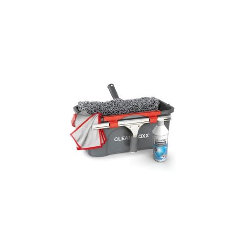 CLEANmaxx Fensterreiniger - 7-tlg. - grau/rot