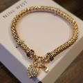 Nine West Jewelry | Nine West Gold-Toned Heart Charm 8" Stretch Bracelet New In Box | Color: Gold | Size: Os