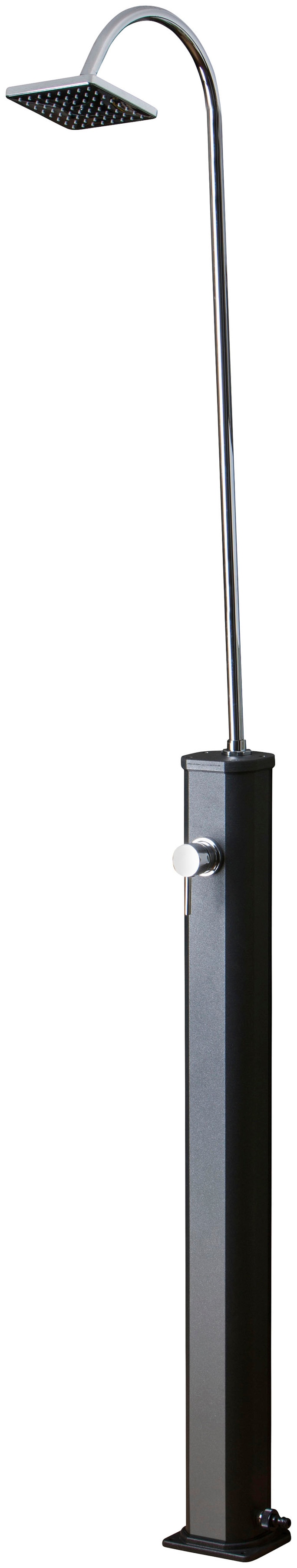 Solardusche GRE, schwarz, B:15cm H:223cm L:52cm, Aluminium, Outdoorduschen, Höhe: 223 cm, 18 Liter Tank Image