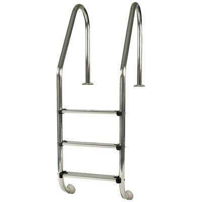 Poolleiter GRE "für Einbaubecken", grau (aluminiumfarben), B:5cm H:175cm L:50cm, Aluminium, Stahl, Leitern, 3 Stufen Image