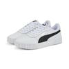 Sneaker PUMA "Carina 2.0 Sneakers Damen", Gr. 37, schwarz-weiß (weiß schwarz silber gray), Obermaterial: Textil, Synthetik, Kuhleder; Futter: Textil; Innensohle: Textil; Laufsohle: Gummi, Schuhe