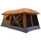 Gazelle T4 Plus Extra Large 4 to 8 Person Portable Pop Up Outdoor Shelter Camping Hub Tent with Rain Fly & Extended Screened in Sun Room, Orange