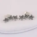 Boucles d'oreilles marguerite éblouissantes en argent S925 avec clous en cristal cadeau de